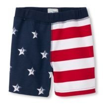 Navy Blue Star Print Casual Bermuda