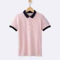 Pastel Pink Contrast Navy Collar Polo