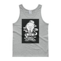 Grey Lightbulb Character Box Print Tank