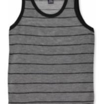 Grey Heather & Black Feeder Stripe Tank