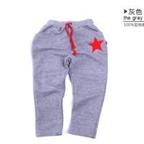 Heather Grey Red Star Patch Jogger