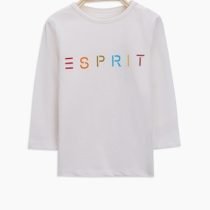 White ESPRIT Color Text Long Sleeve Tee