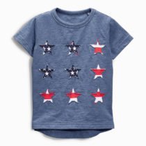 Heather Indigo Multi-Star Print Tee
