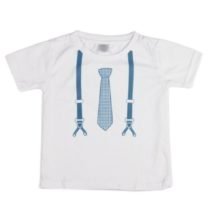 White Suspenders & Tie Graphic Tee