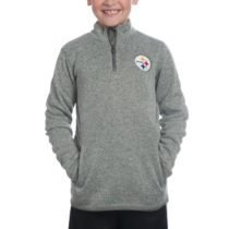 Grey Quarter-Zip Stand Collar Sweatshirt