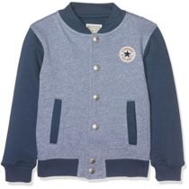 Denim Blue & Heather Varsity Bomber
