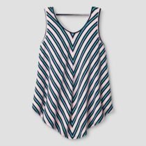 Navy & Green Chevron Handkerchief Tank