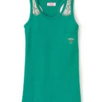 Emerald Green Lace Shoulder Pocket Tank