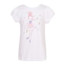 White Ballerina Girl Flutter Sleeve Tee