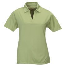 Olive Green V-Neck Collarless Polo
