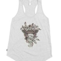 Heather White Graphic Racerback Tank