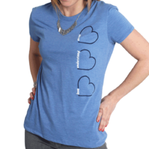 Heather Blue Triple Heart Print Tee