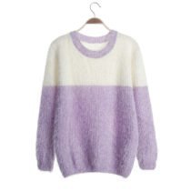 Lavender & Off-White Colorblock Sweater
