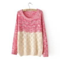 Pink & Cream Two-Tone Melange Jumper