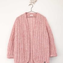 Dusty Pink Open-Front Slouchy Cardigan