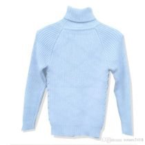 Baby Blue Ribbed Turtleneck Sweater