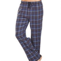 Navy Windowpane Grid Plaid Pant